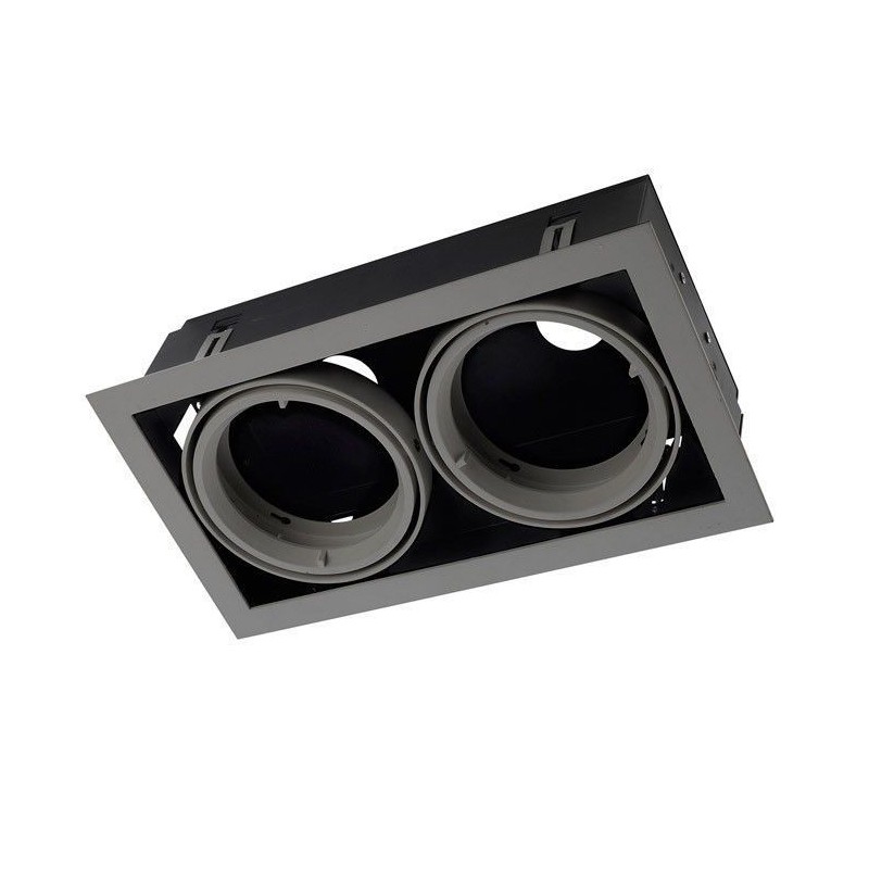 Aro 2X AR111 Orientável Luselamp Cinza/Preto