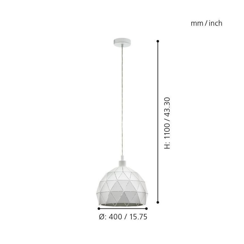 Candeeiro Suspenso EGLO ROCCAFORTE Ø 300 mm E27