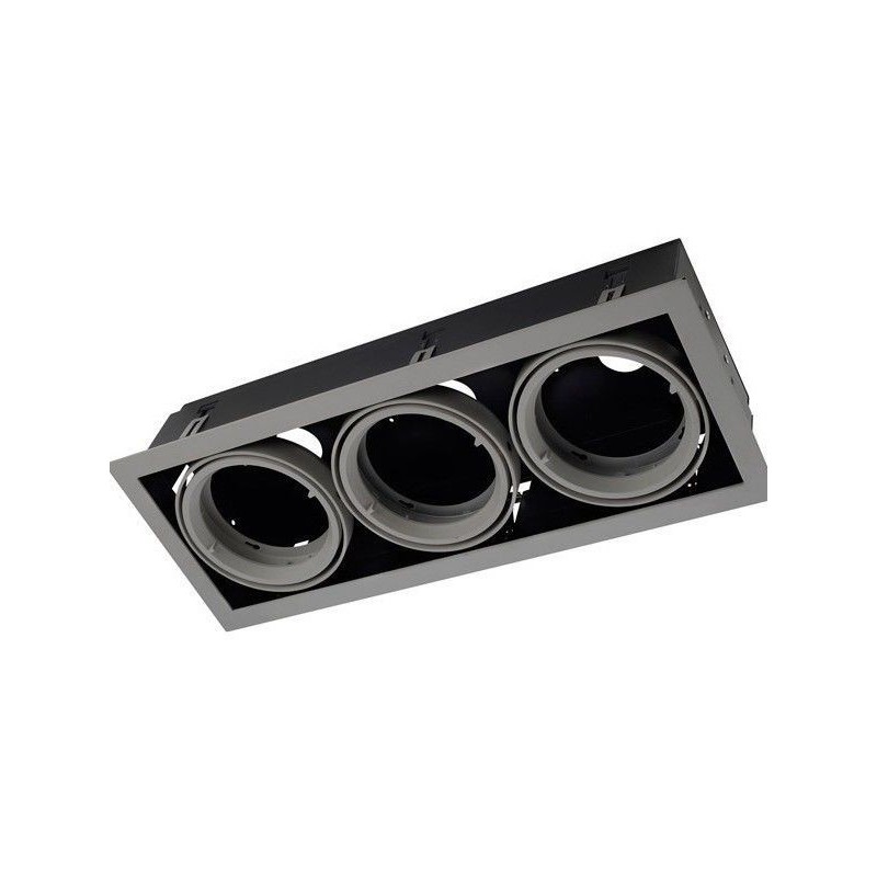 Aro 3x AR111 Orientável Luselamp Cinza/Preto