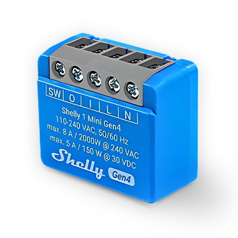 Shelly 1 Mini Gen4 - Módulo Interruptor WIFI / Bluetooth / Zigbee / Matter - 8A