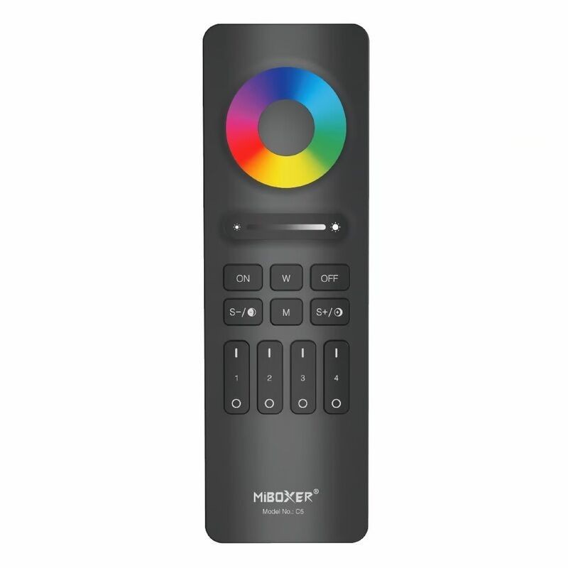 Comando Preto MIBOXER 4 Zonas RF (2.4GHz) C5-B RGB+CCT