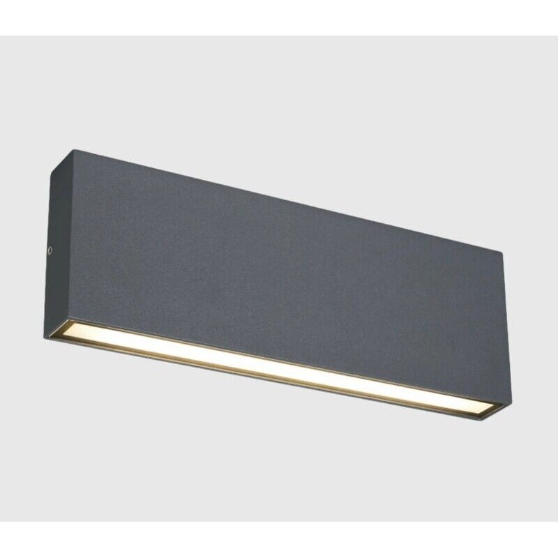 Aplique LED MAXLED Retangular Cinza 2x12W CCT3 IP54