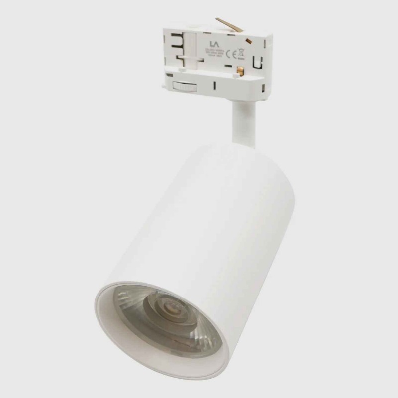 Projetor LED Robin 30W Branco para Calha Trifásica Luz Quente (3000K)