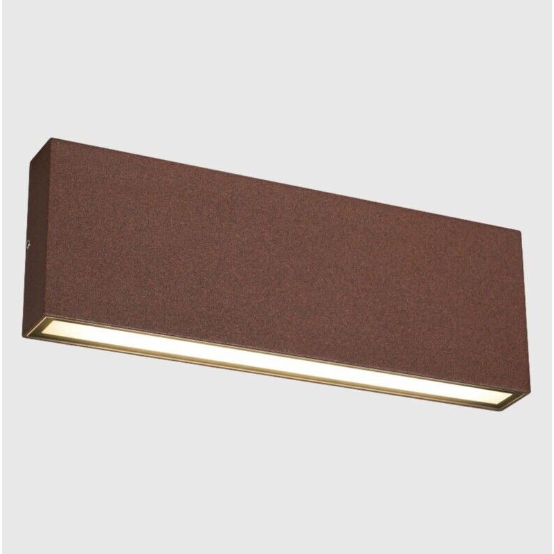 Aplique LED de Parede MAXLED Retangular Corten 2 x 12W CCT3 2930lm IP54