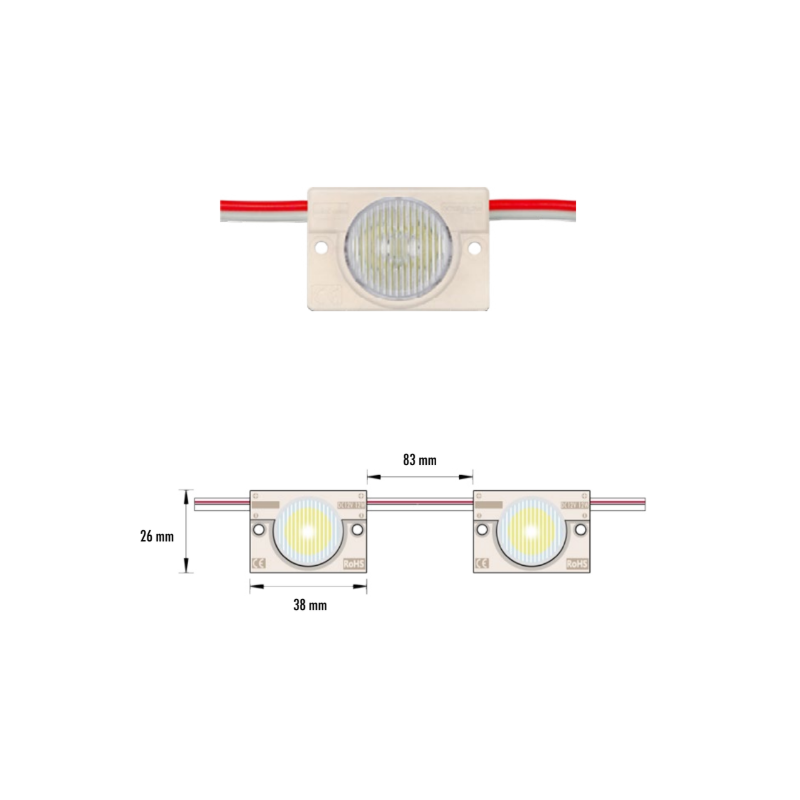 Módulo LED EPLUS 12V 1.32W 1x SMD IP65 Luz Fria (7000K)