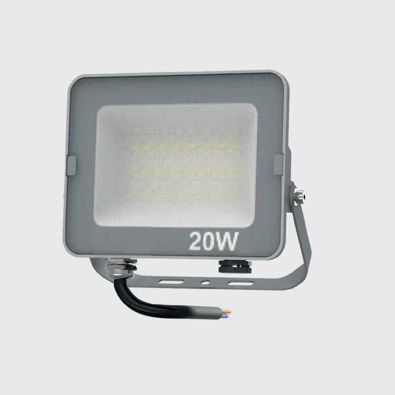 Projetor LED MAXLED Slim SMD 20W Cinza CCT3 1600lm IP65