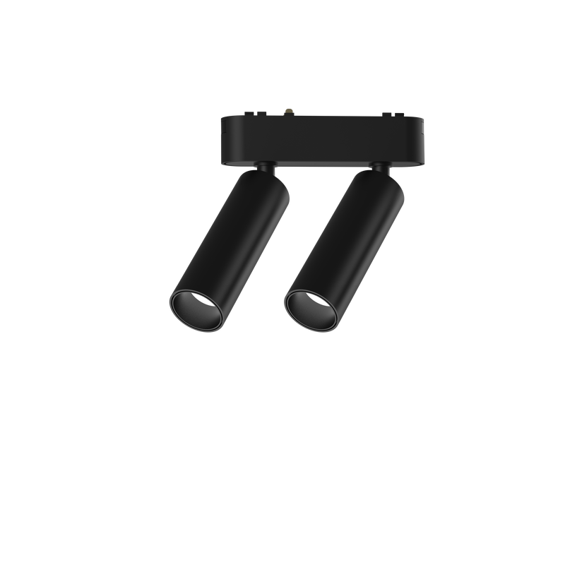 Projetor Duplo Preto 36º 7W+7W CCT3 para Calha Magnética LUMIARQ 40V