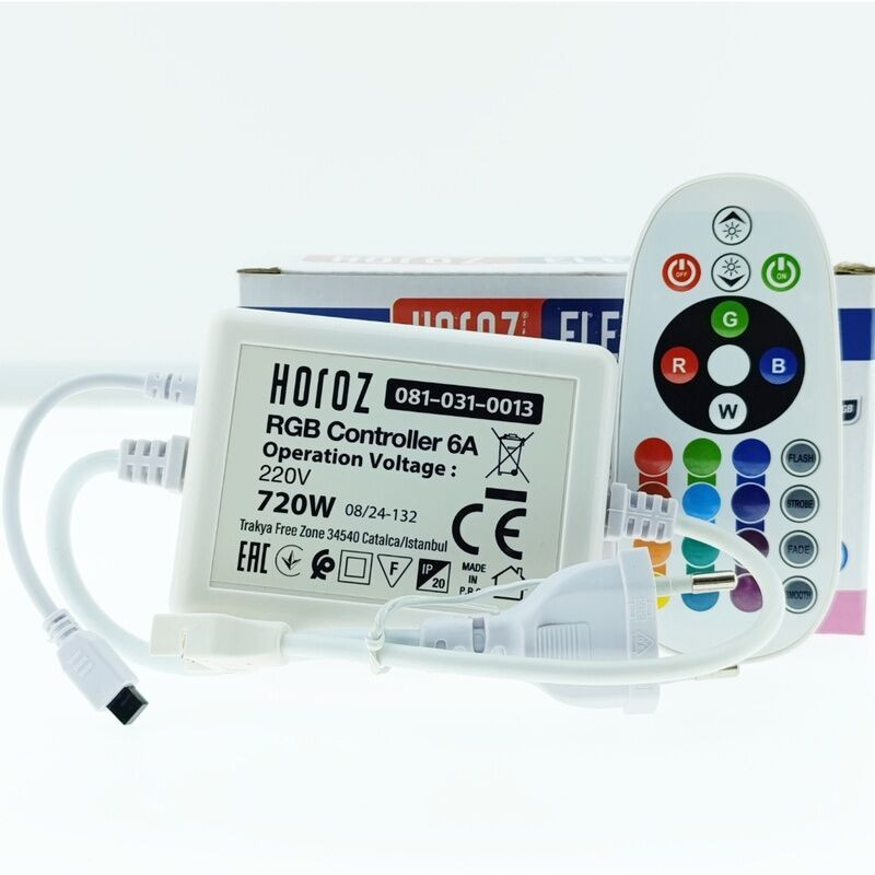 Controlador para Fita LED RGB HOROZ (REF:31506) 220V c/ Comando (MAX:720W)