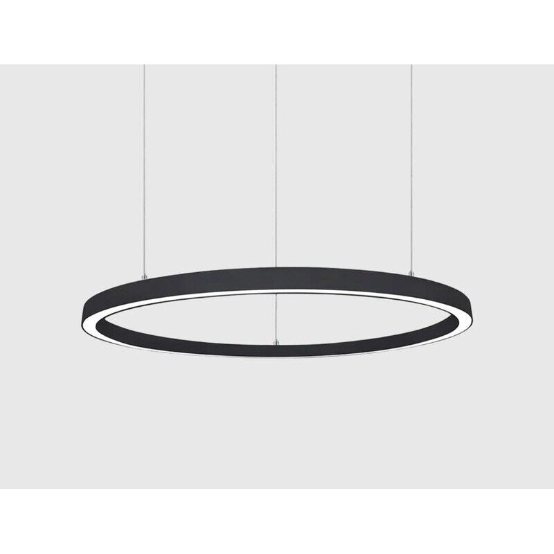 Luminária Circular Suspensa LED MAXLED ARC 60W Preto 90cm Luz Quente (3000K)