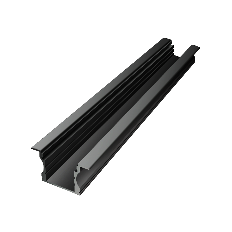 Perfil de Alumínio de Encastrar Alto Preto 2M EPLUS IN002-B