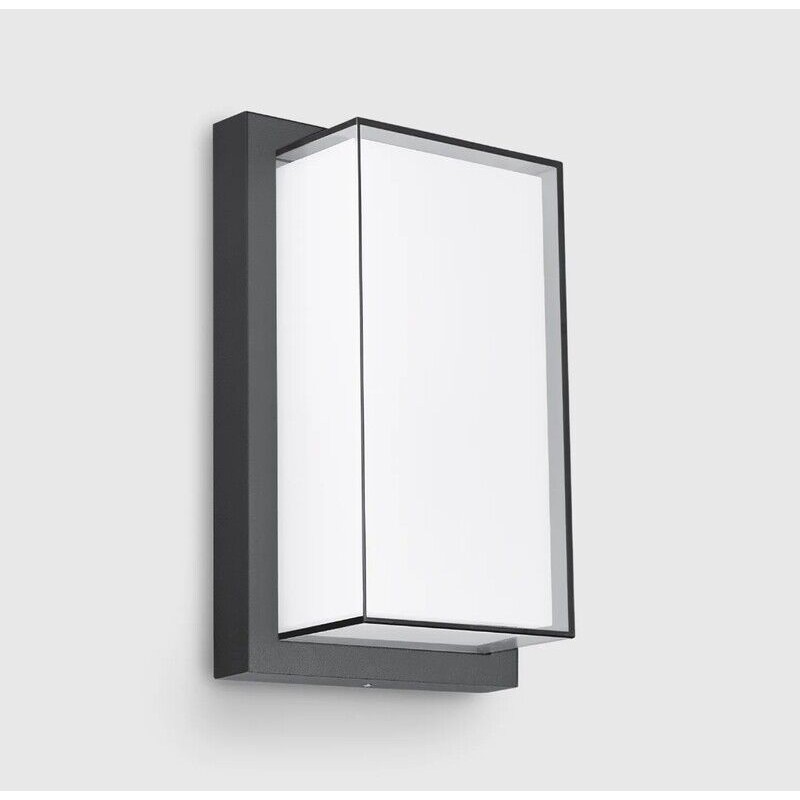 Aplique LED de Parede MAXLED Retangular c/ Base Antracite 12W CCT3 1400lm IP54