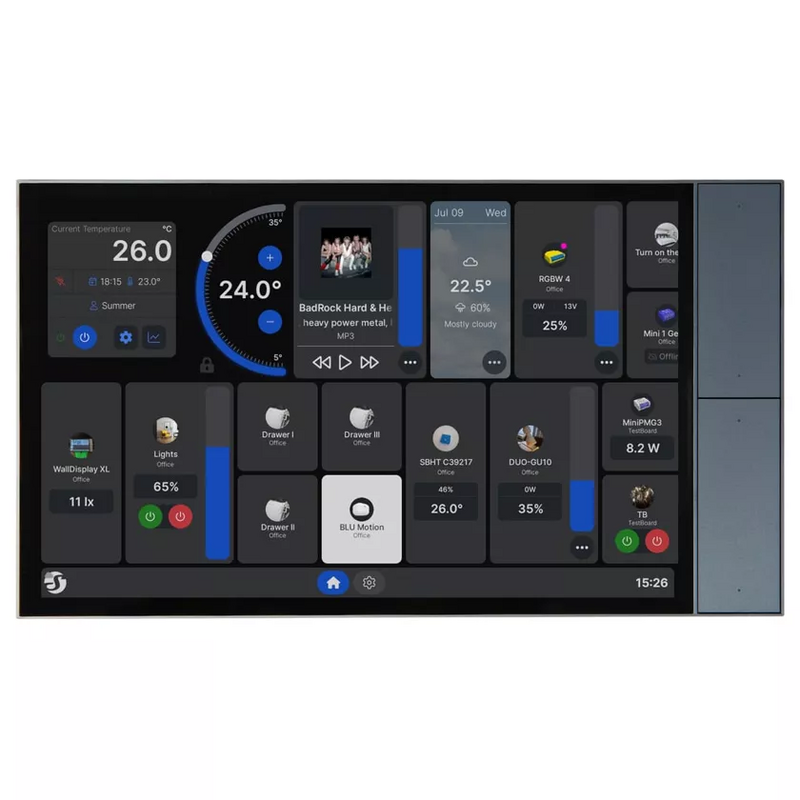 Shelly Wall Display XL Preto e Cinza - Ecrã de Parede Touch 10.1'' WIFI 6 / Bluetooth 5.4 C/ Relé 1500W