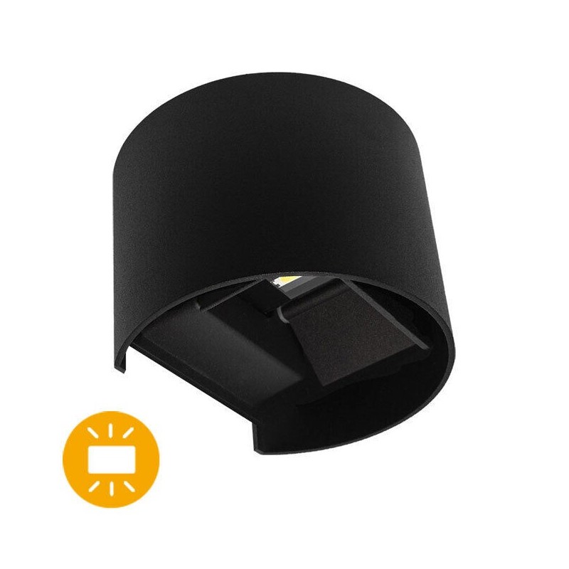 Aplique de Parede LED LUMIT SALAS Preto 2x3W Luz Quente (3000K) IP65