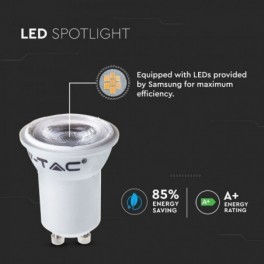 Lâmpada LED V-TAC PRO GU10/MR11 2W Luz Fria (6500K) 38º