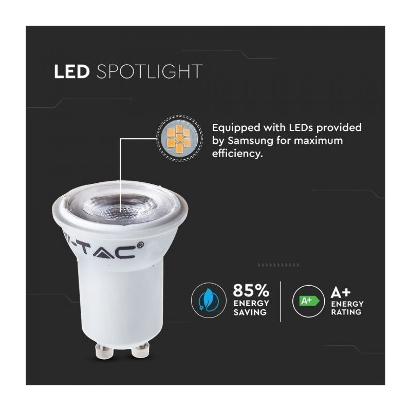 Lâmpada LED V-TAC PRO GU10/MR11 2W Luz Fria (6500K) 38º