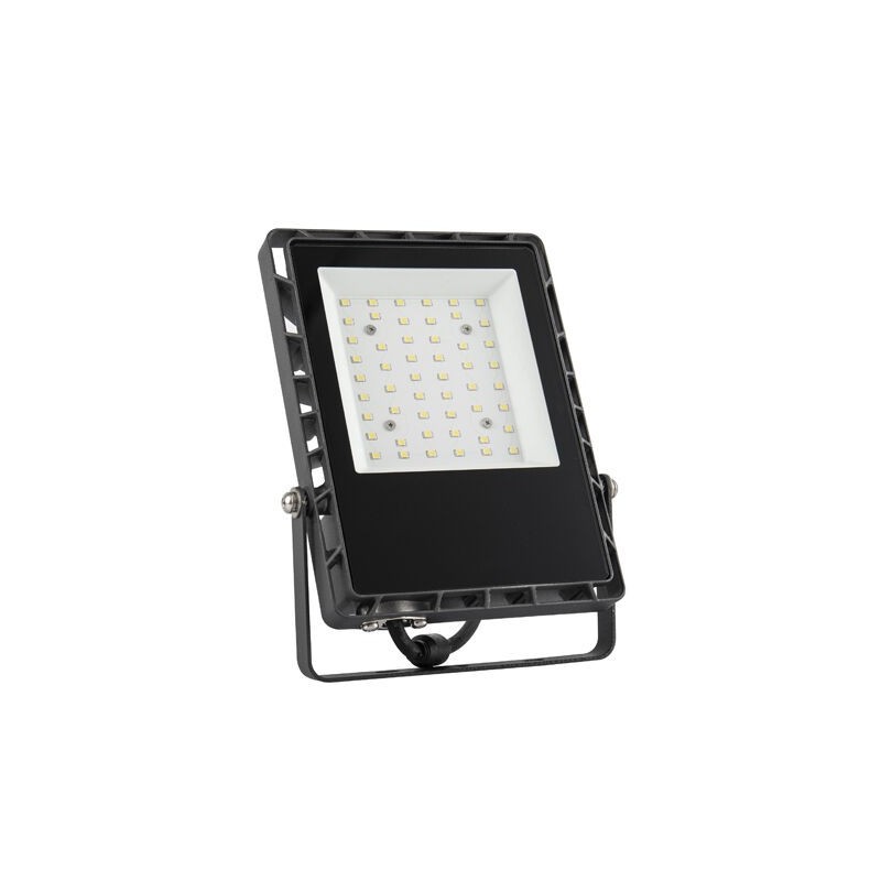 Projetor LED FILUX PRO Slim SMD 50W 130LM/W Preto Luz Quente (3000K)