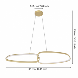 Candeeiro Suspenso LED EGLO LODOSA 37,5W Luz Quente (3000K) Dimável