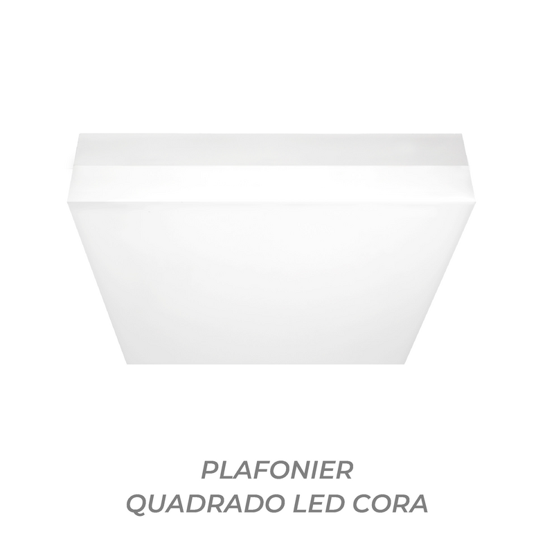 Plafon LED SLIGHTING CORA 12W-15W-18W Quadrado Branco CCT3 (3000K-4000K-6400K) IP65