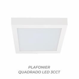 Plafon LED SLIGHTING 24W Quadrado Branco CCT3 (3000K-4000K-6400K) IP44