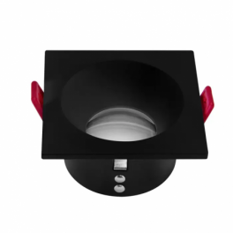 Aro GU10 Recuado Fixo HOROZ LAVINYA-S Quadrado Preto IP65