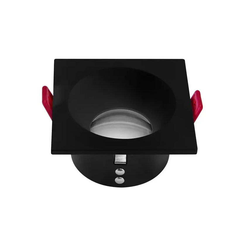 Aro GU10 Recuado Fixo HOROZ LAVINYA-S Quadrado Preto IP65