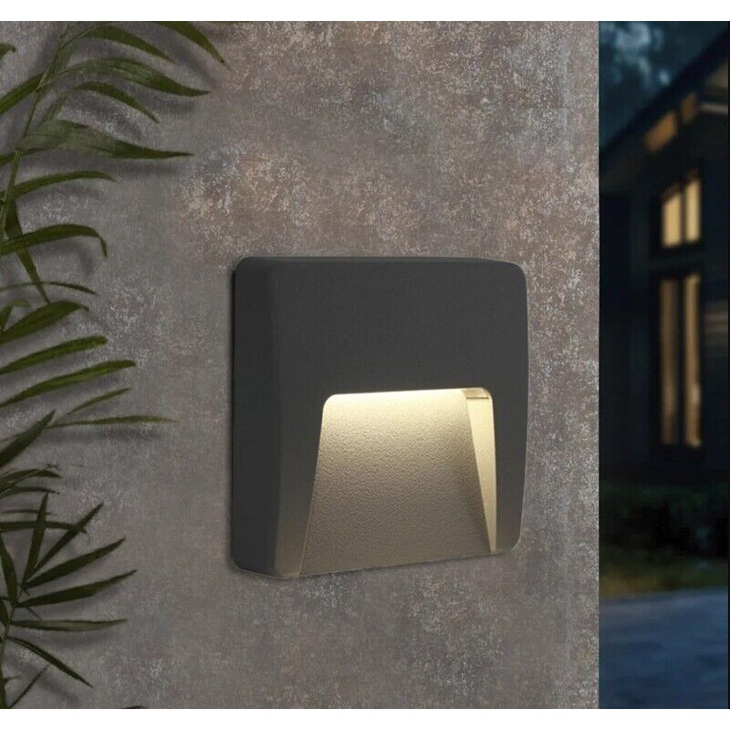 Aplique de Parede MAXLED PC 3W Quadrado Antracite 3CCT IP65