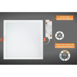 Downlight LED SLIGHTING Potência Ajustável 18W-20W-24W Quadrado Branco ⌀175mm 3CCT IP44