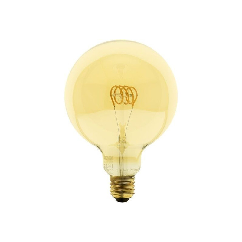 Lâmpada LED LUXRAM E27 G125 Filamento 5W Dimável Luz Quente (1800K)