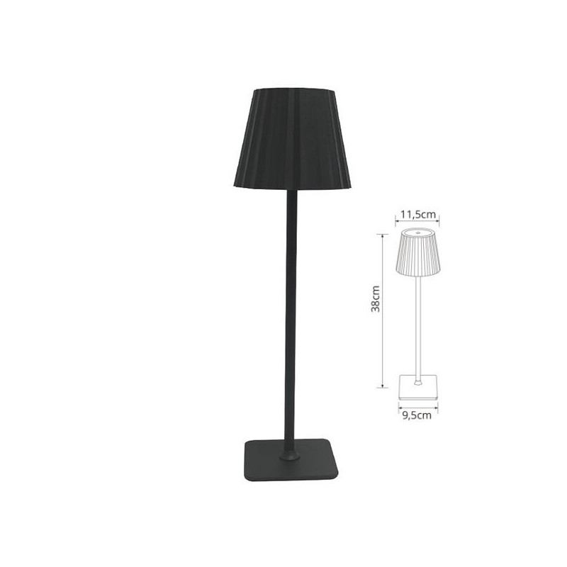 Candeeiro de Mesa LED LUMIT LOTTUS Preto 2.5W Dimável C/ Bateria 3CCT