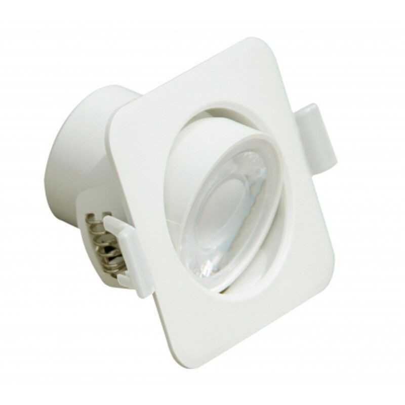 Spot LED Orientável LUXTAR 8W Quadrado Branco Luz Fria (6500K)