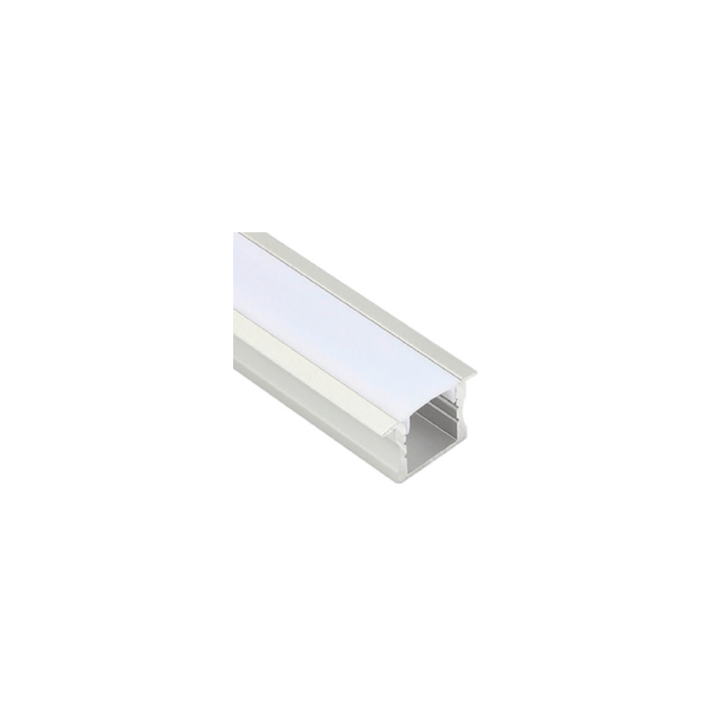Perfil de Alumínio de Encastrar Alto Branco c/ Difusor Opalino 2M SLIGHTING ESL9008-BR