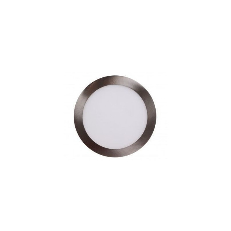 Painel LED LUSELAMP 12W Redondo Aço Escovado CCT