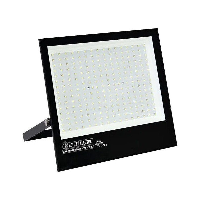 Projetor LED HOROZ ASLAN Preto Slim SMD 200W IP65 Luz Fria (6400K)
