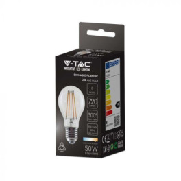 Lâmpada LED V-TAC E27 A60 Filamento 8W Luz Quente Dimável (3000k)
