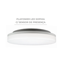 Plafon LED c/ Sensor de Presença S-LIGHTING SOPHIA 20W Redondo Branco Luz Natural (4000K) IP65