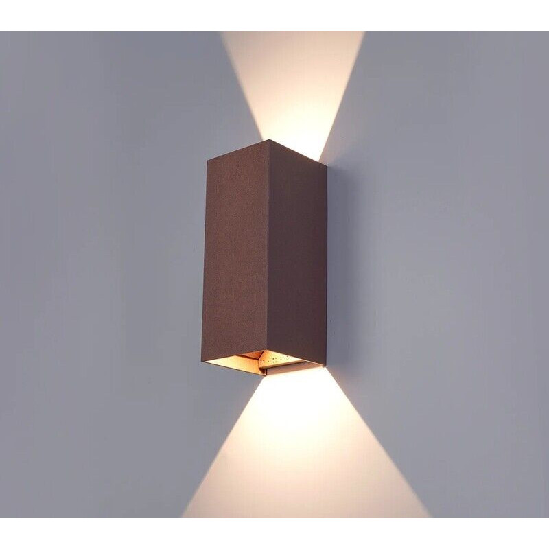 Aplique LED MAXLED Prisma-R Corten CCT3 2x5W 1180lm IP65 Ângulo Ajustável