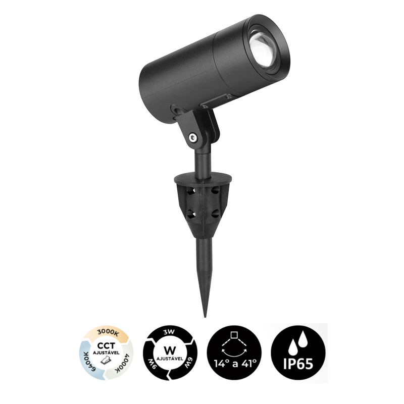 Aplique SLIGHTING DAMON 3W-6W-9W Ângulo Ajustável 14º a 41º 3CCT IP65