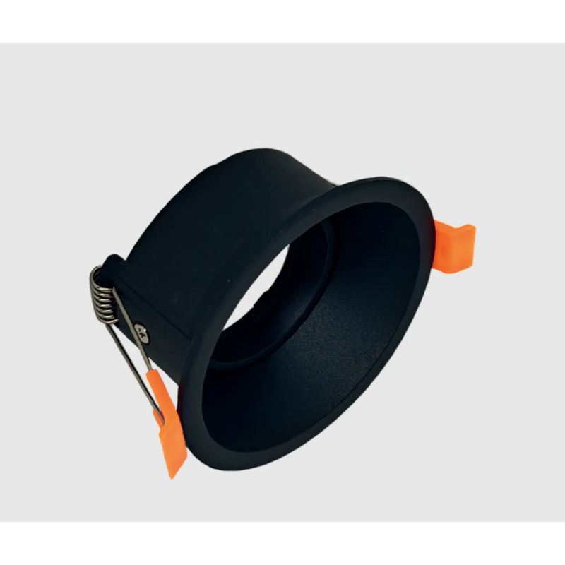 Aro GU10 Recuado Fixo MAXLED Alumínio Redondo Preto