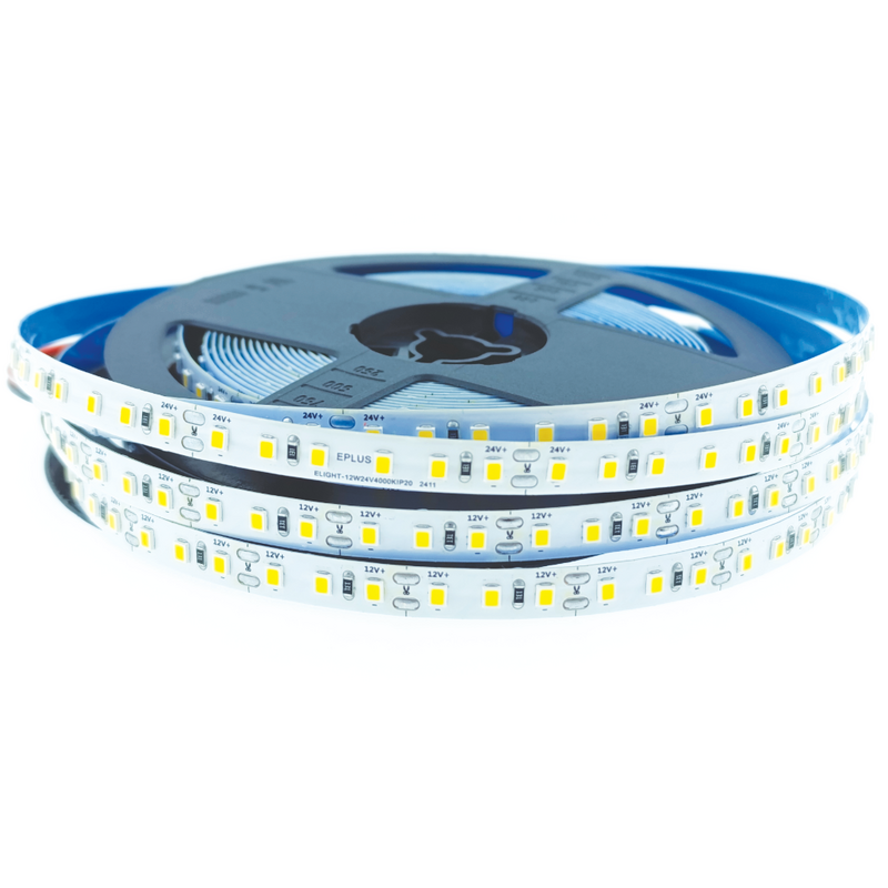 Fita LED 5M EPLUS 12V 12W/m 120x SMD 2835 IP20 Luz Quente (2700K)