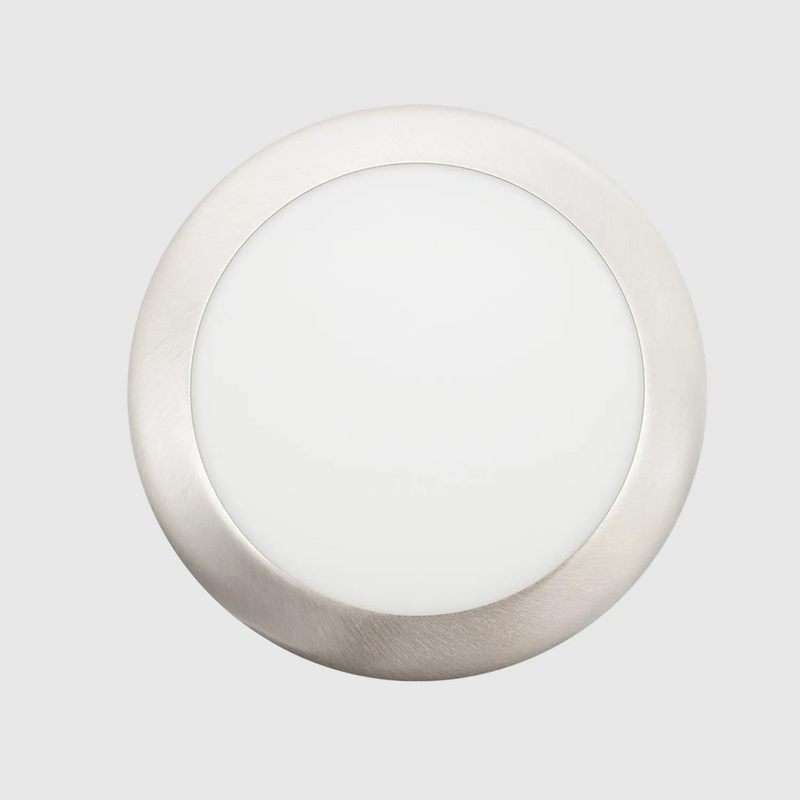 Painel LED MAXLED 9W Redondo Aço Escovado CCT3 (3000K-4000K-6500K) IP44