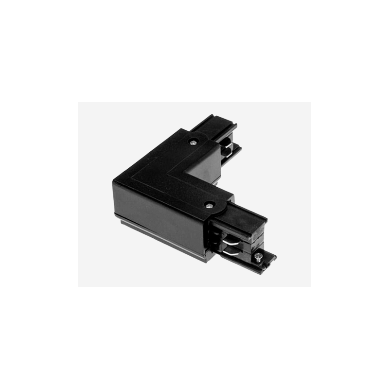 Conector em L Esquerdo Preto para Calha Trifásica MAXLED