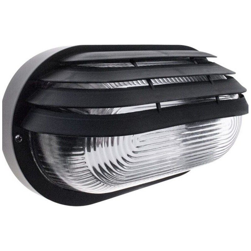 Aplique LED LUMIT CAIMA PEQUENO Oval PRETO E27 IP44