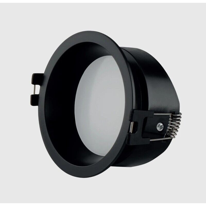 Aro GU10 Fixo Recuado MAXLED Redondo Preto PC Ø82mm IP65