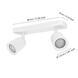 Candeeiro de Teto EGLO CAMALDOLI Branco Orientável para 2x GU10