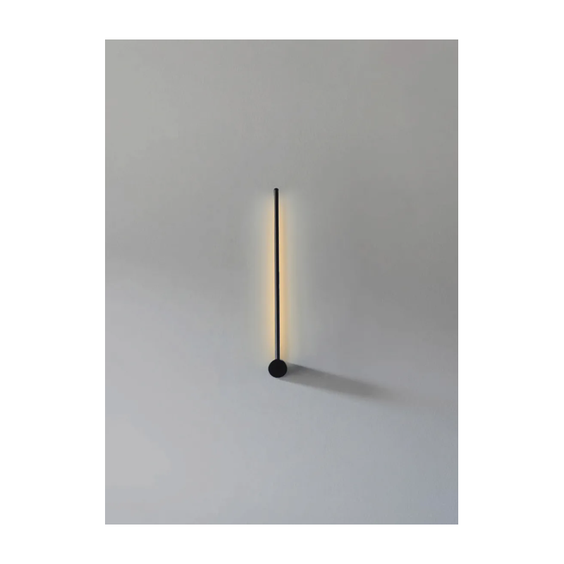 Aplique LED de Parede Maxled Luz Indirecta 8W 60cm Preto Luz Quente (3000K)