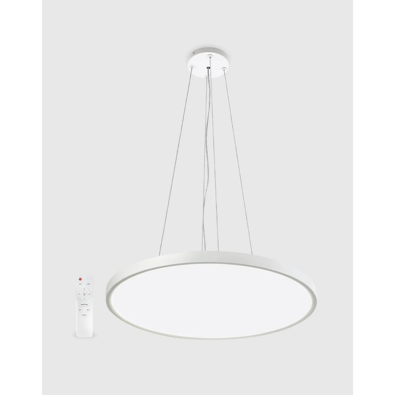 Plafon LED Suspenso Dimável C/ Comando MAXLED Redondo Branco Ø600x24mm 45W CCT IP44