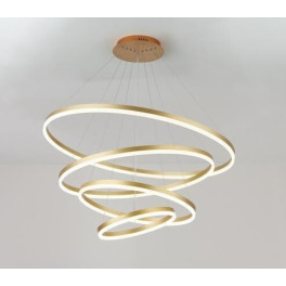 Candeeiro Suspenso LED MLUX ORBITA 4 Anéis 176W Dourado 100cm Luz Quente (3000K)