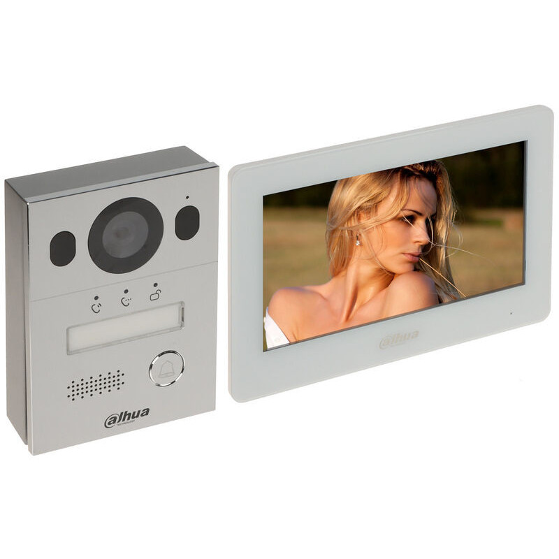 Kit Vídeo Porteiro WIFI 2 Condutores de Embutir DAHUA EVK111(F) c/ APP Móvel