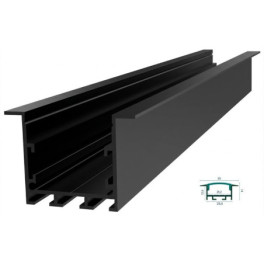 Perfil de Alumínio de Encastrar Preto 2M EPLUS IN005-V2-B