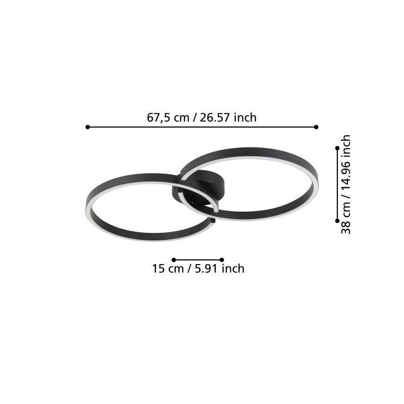 Candeeiro de Teto LED EGLO AMANDOLO 19.5W RGB+TW (2700K-6500K) c/ comando